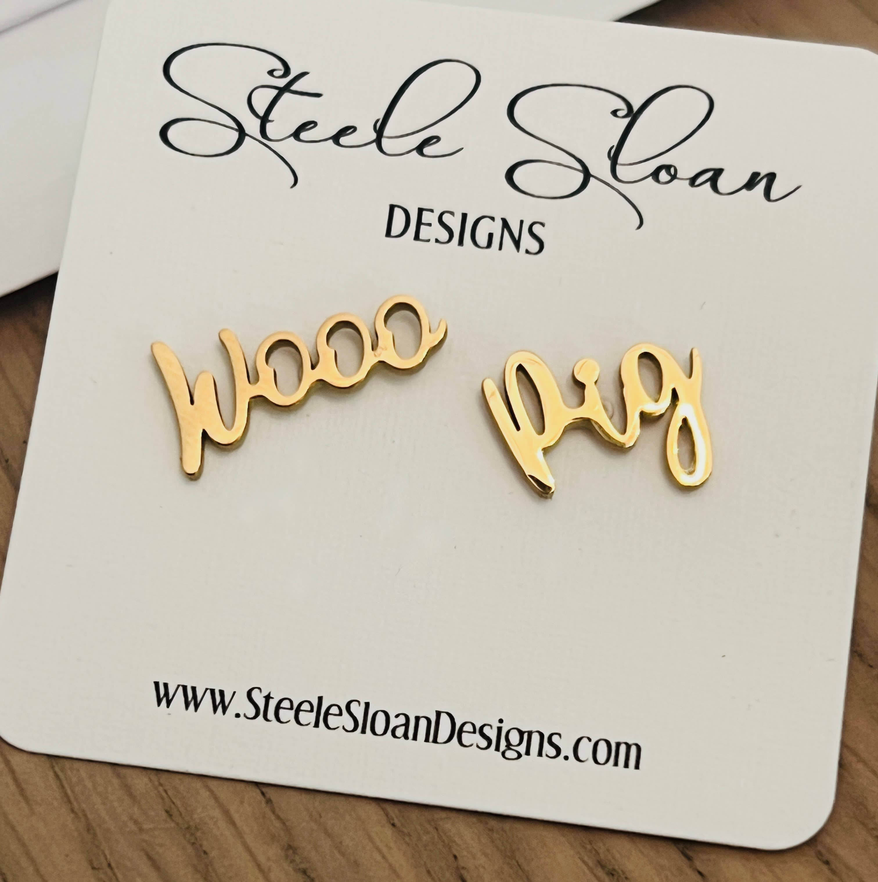 WOOO Pig! Wooo Pig Earrings Cute Arkansas Gift Razorbacks