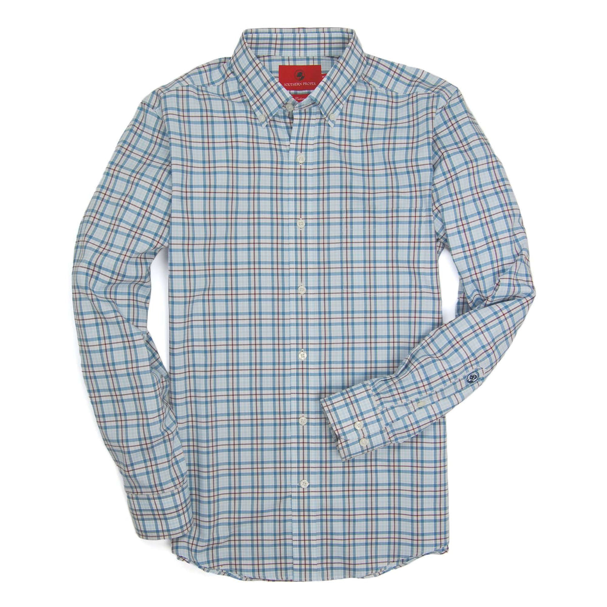 Henning Shirt - Blue Stone/Truffle Plaid