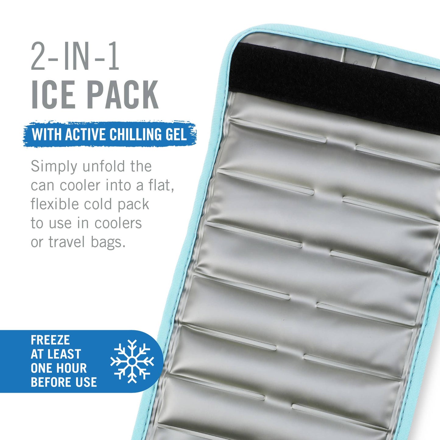 Insta Chill Sleeve with Cooling Gel Slim Cans in Ice Blue