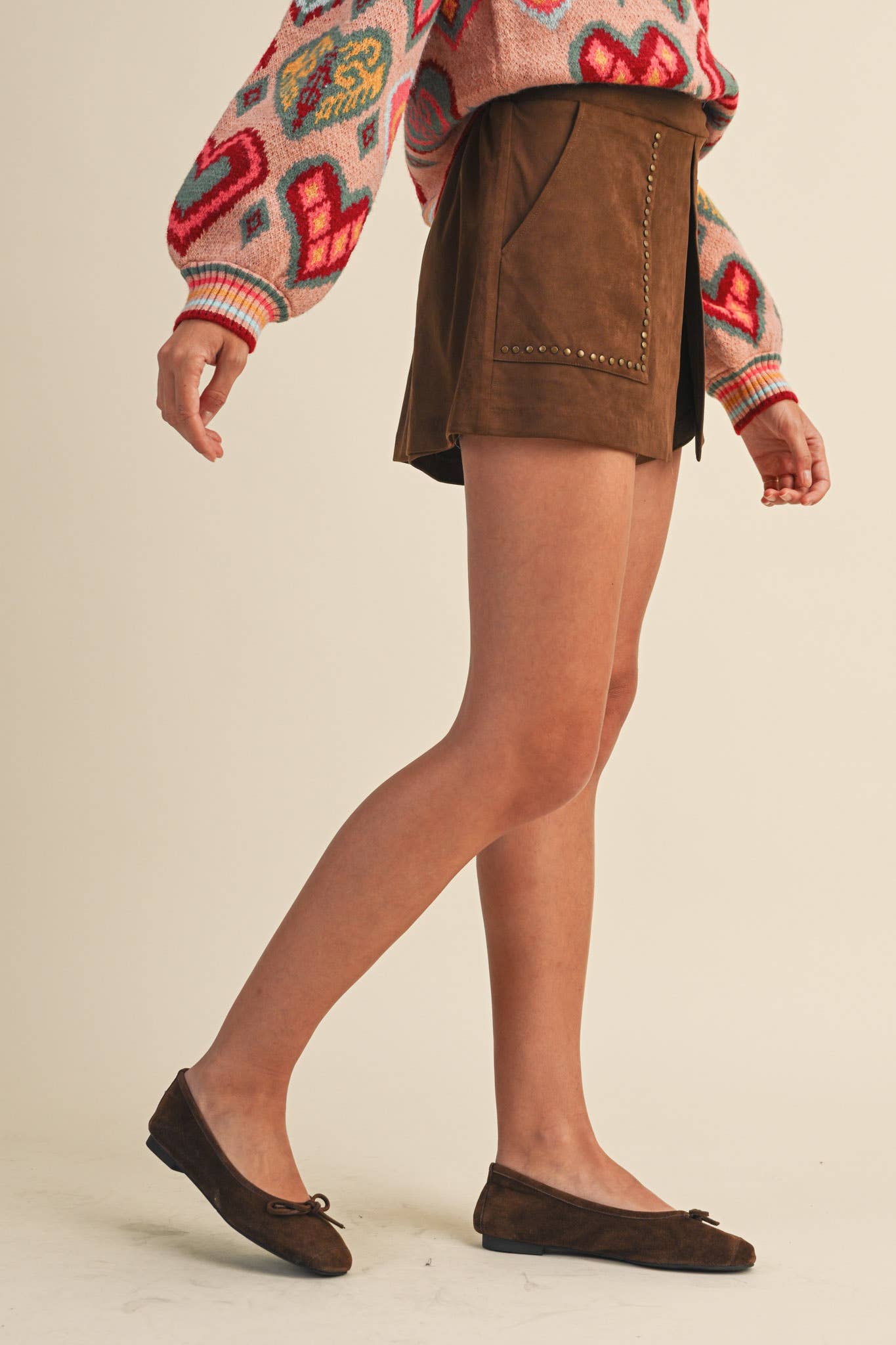 STUDDED HIGH WAIST SKORT MP4179