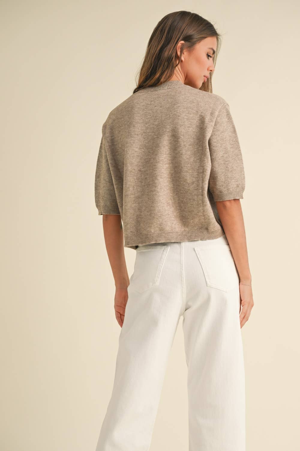 T3675   SHORT SLEEVE SWEATER TOP