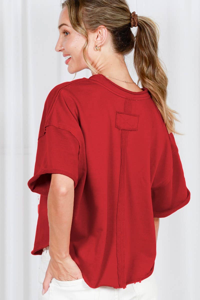 Vintage-Inspired Cut Edge Knit Top VT82311