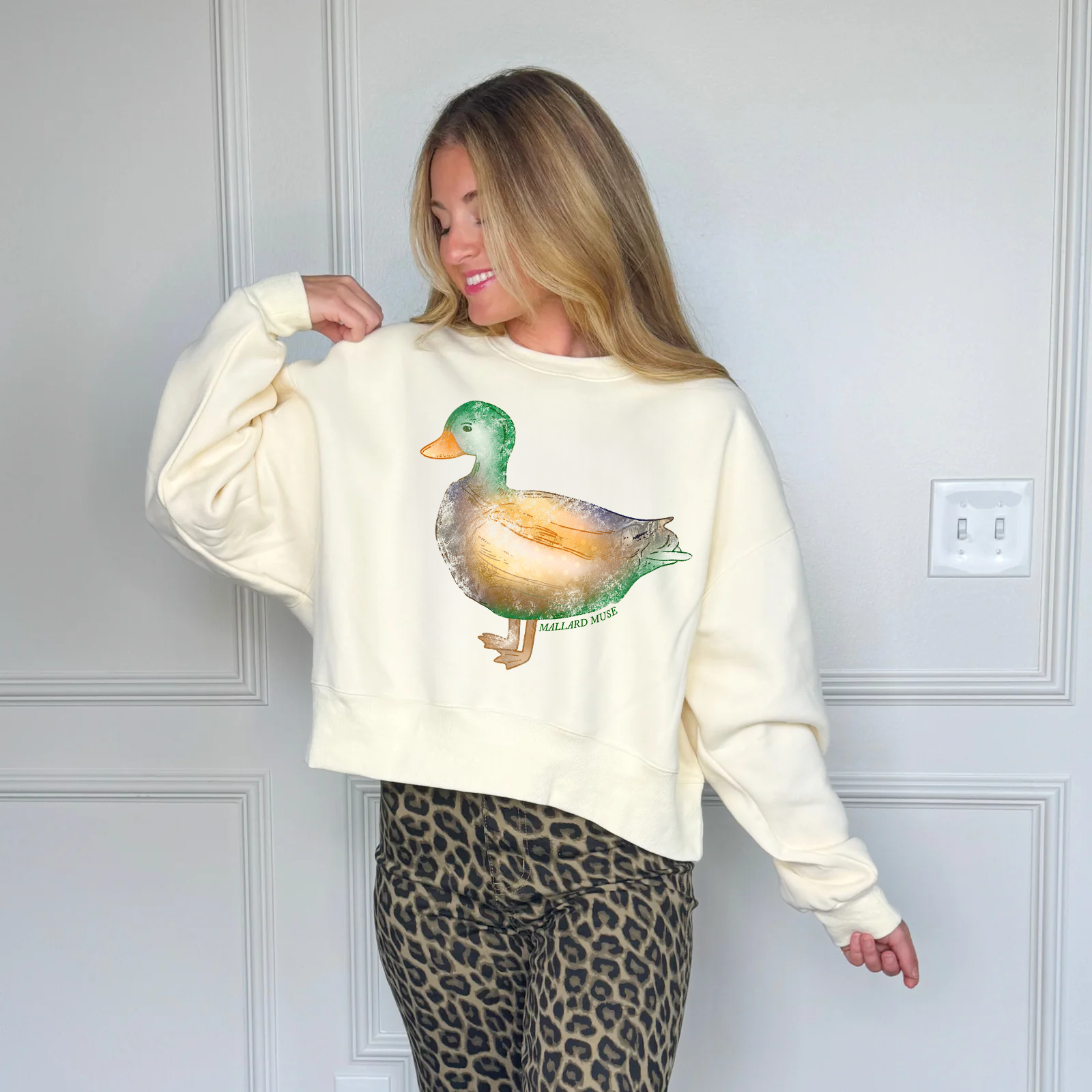 Pine and Poppy Mallard Muse Crop Sweatshirt