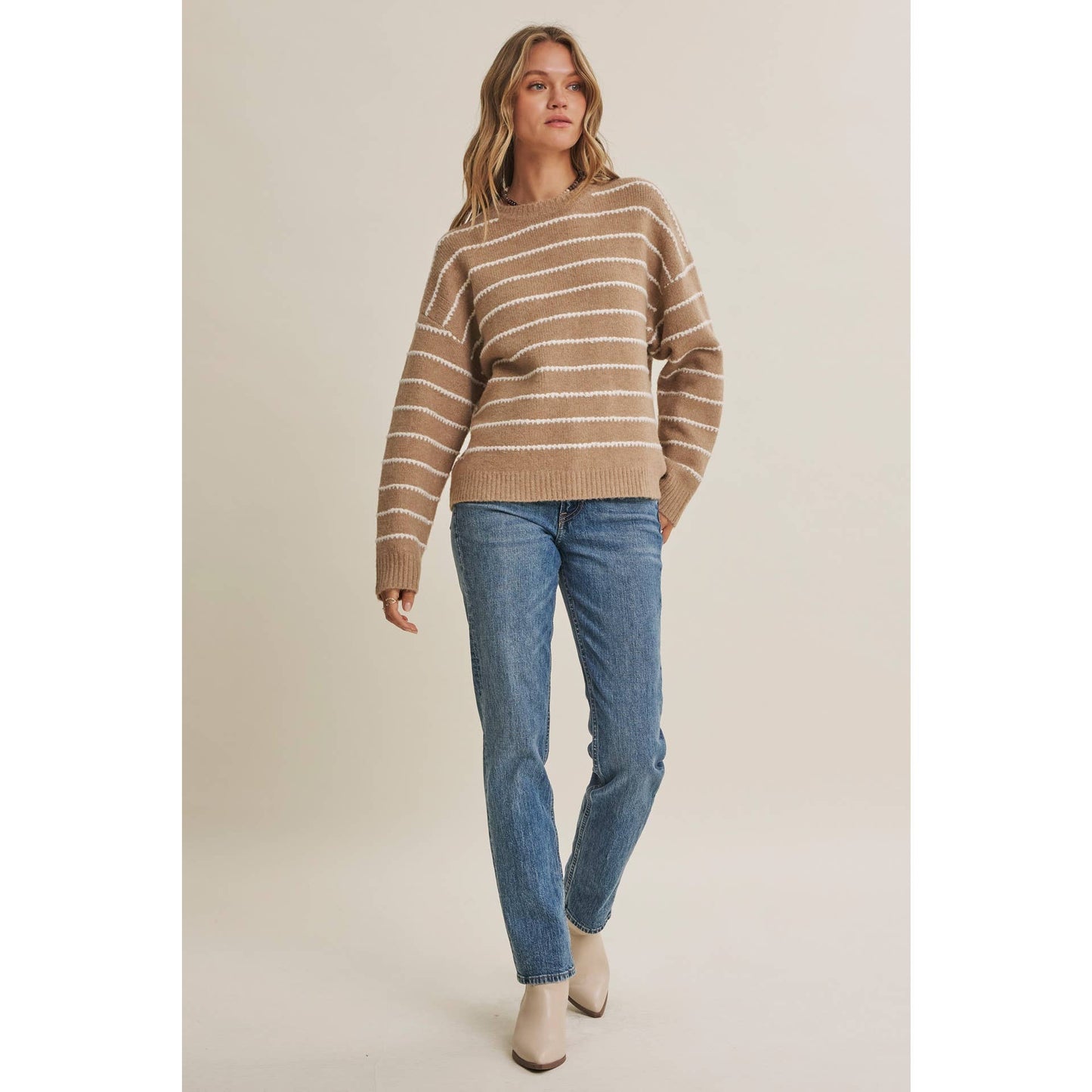 EVERYDAY LAYERING CONTRAST STRIPE SUSTAINABLE SWEATER