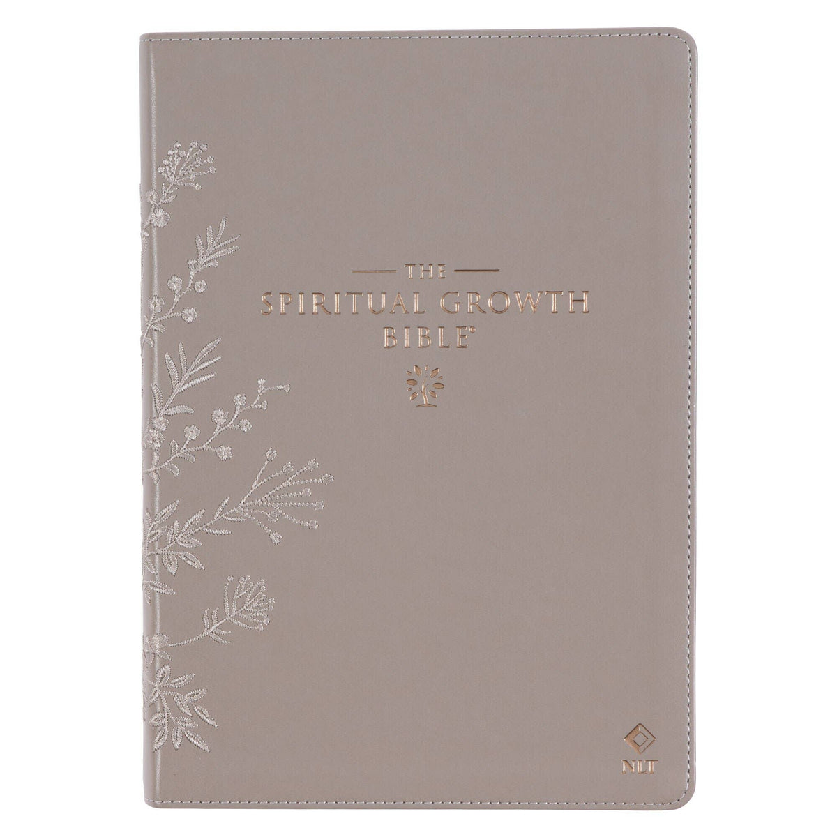 Embroidered Taupe Faux Leather Spiritual Growth Bible
