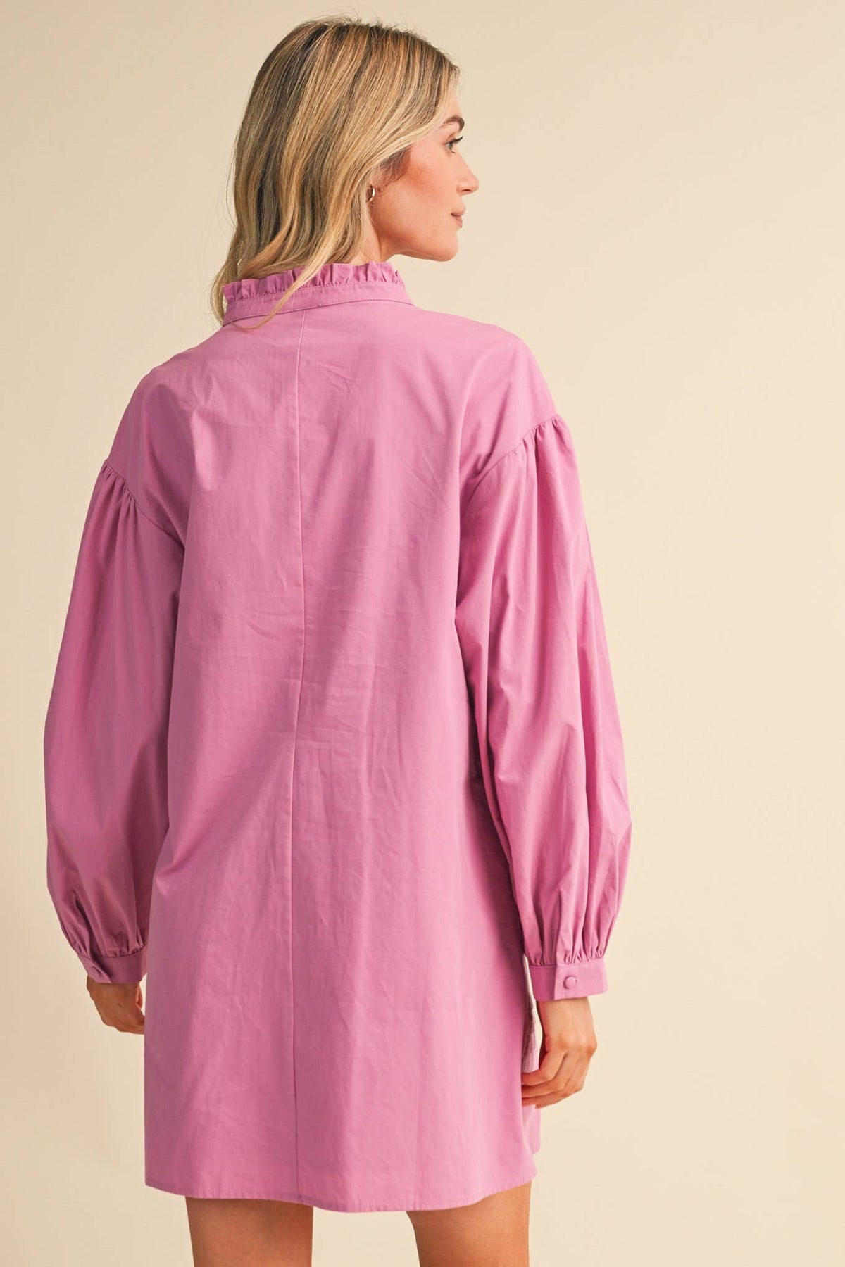 LONG SLEEVE MINI DRESS WITH EMBROIDERED APPLIQUE MDR5236