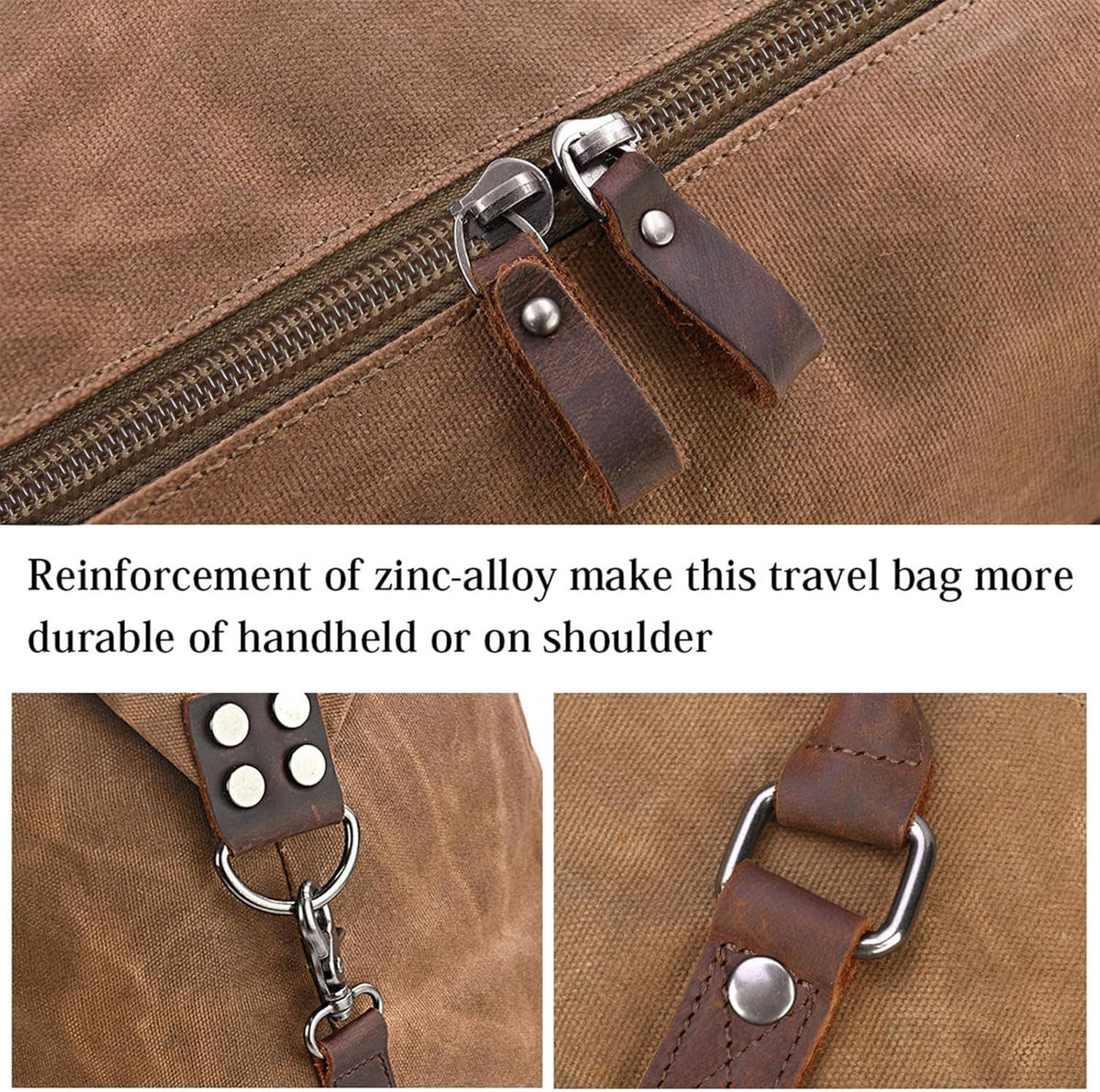22" Oversized Handmade Leather Canvas Leather Duffel Bag