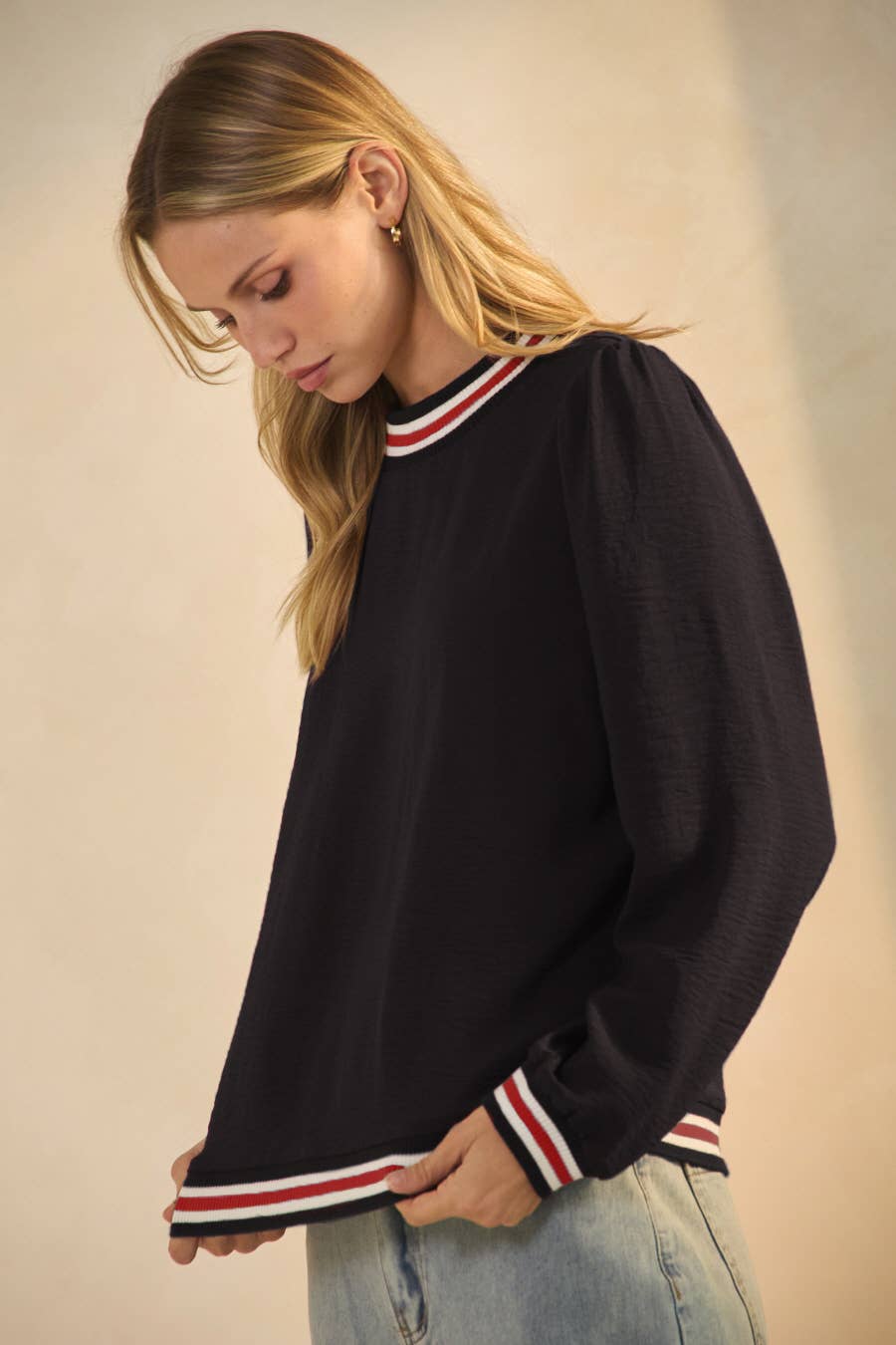 Mock Neck Knit Top