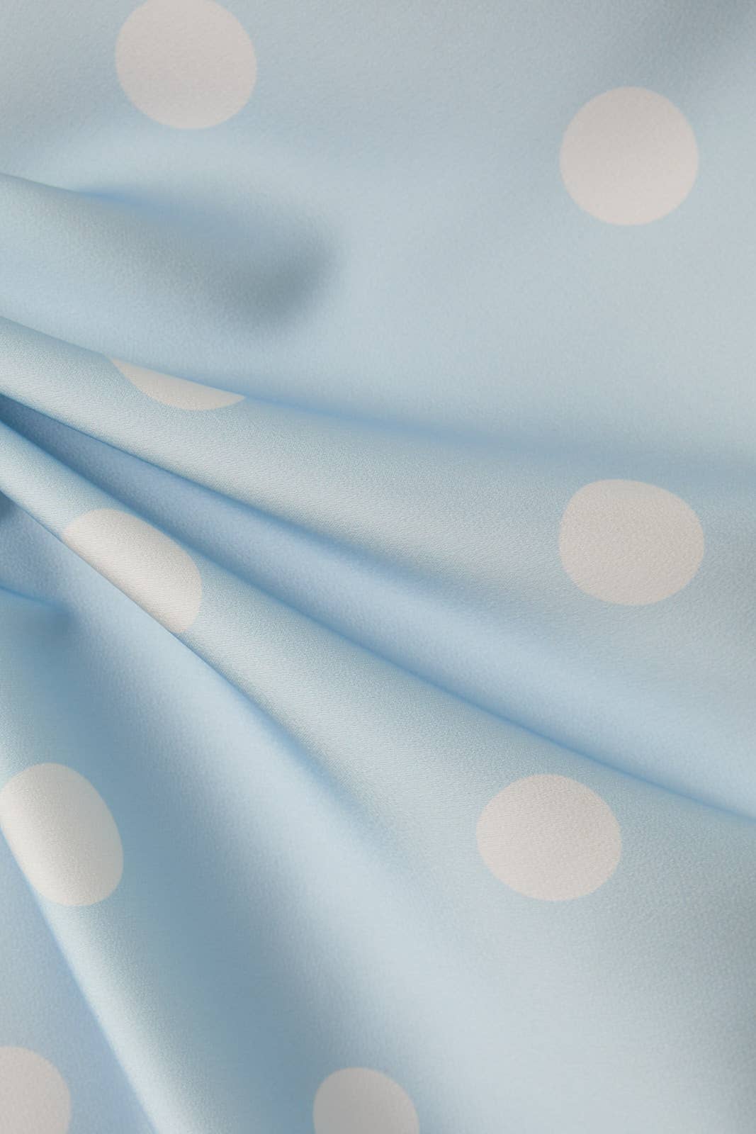 Polka Dot Satin Elastic Waist Midi Skirt