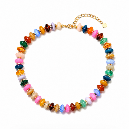 Colorful Chunky Beaded Statement Necklace