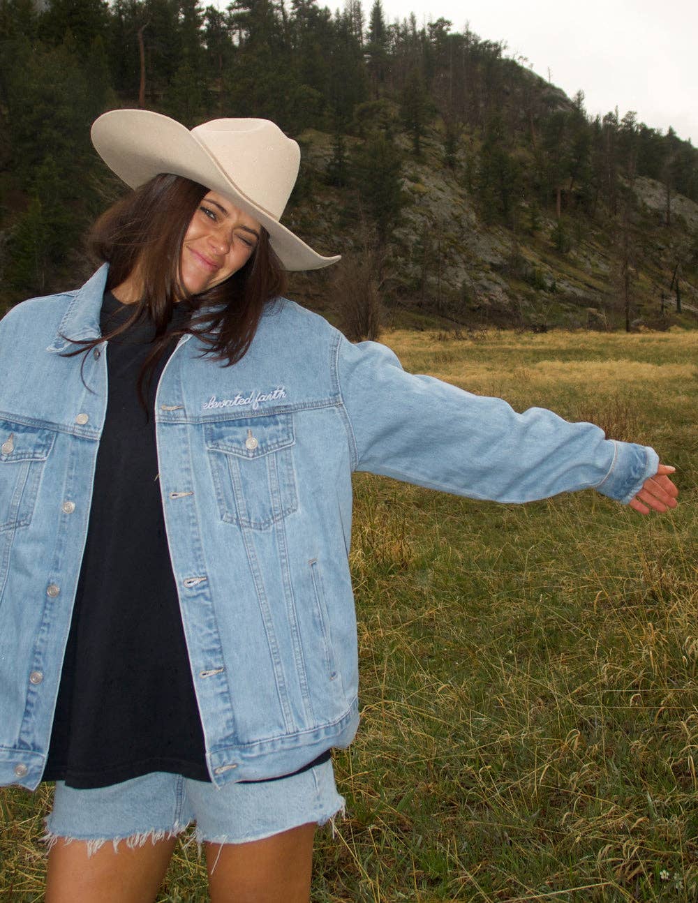 Elevated Faith What a Friend In Jesus Denim Jacket