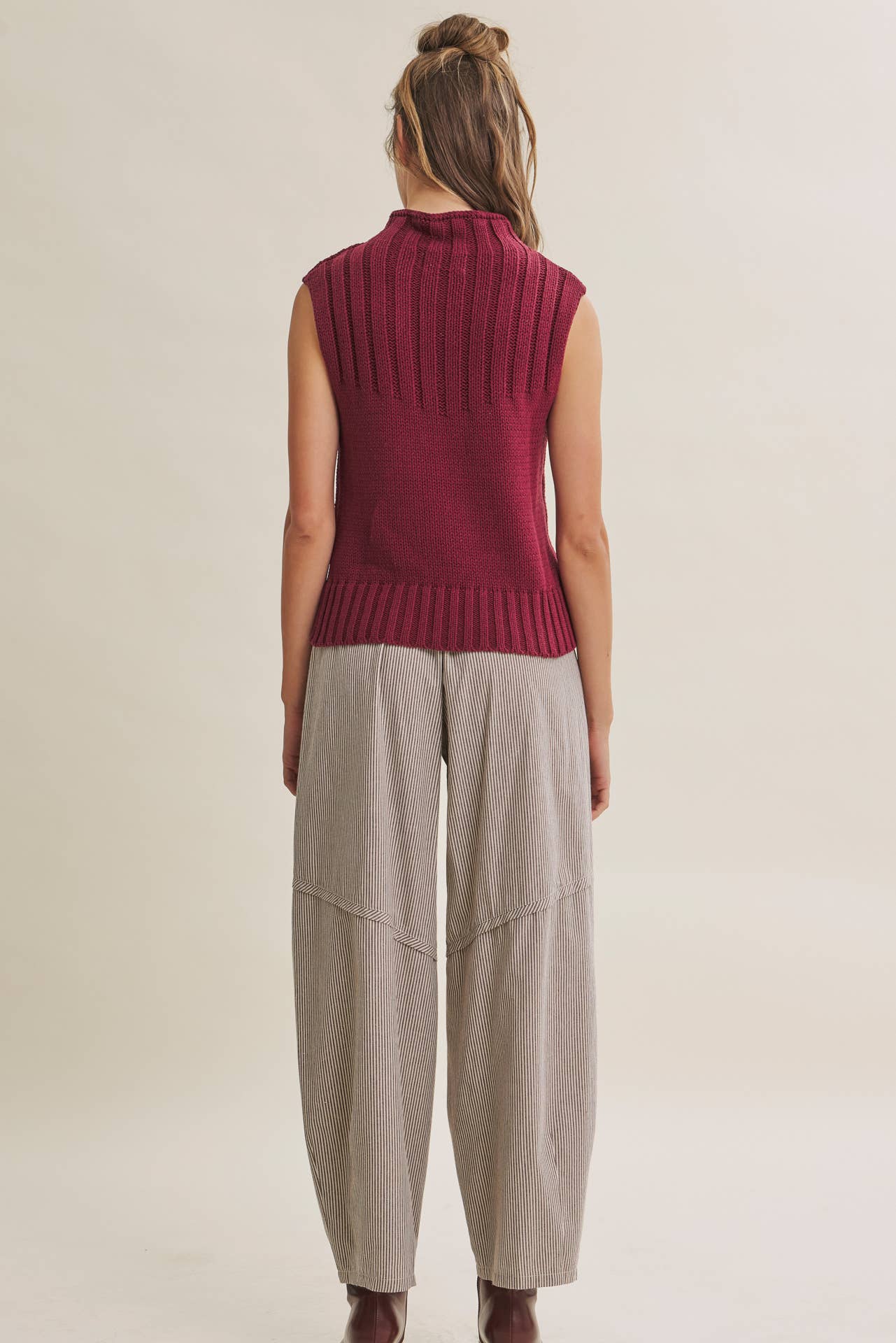 QUIET CABIN DAYS RIBBED MOCK NECK SWEATER TOP