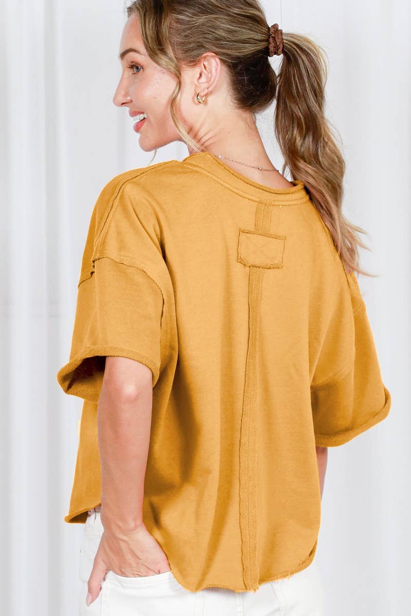 Vintage-Inspired Cut Edge Knit Top VT82311