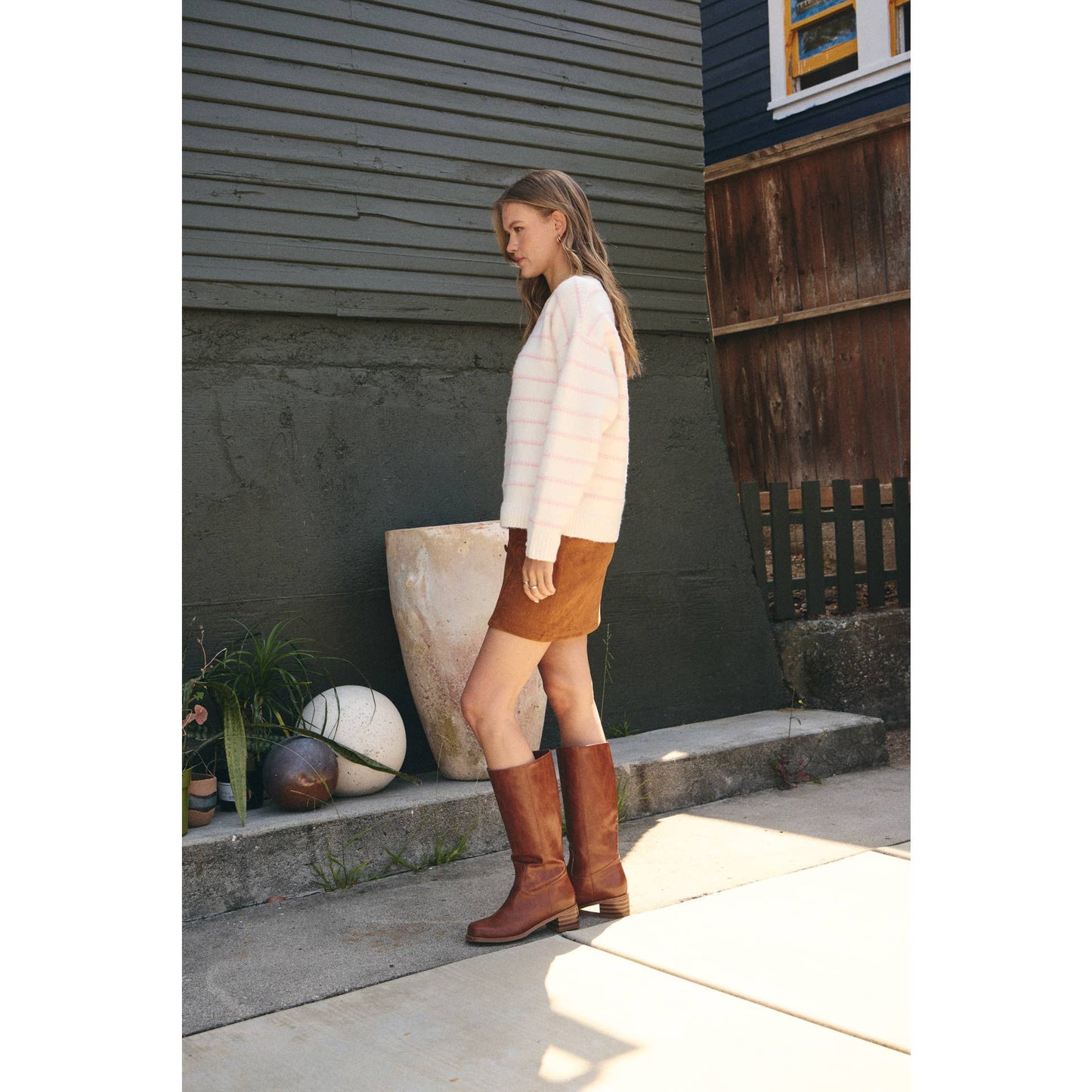 EVERYDAY LAYERING CONTRAST STRIPE SUSTAINABLE SWEATER