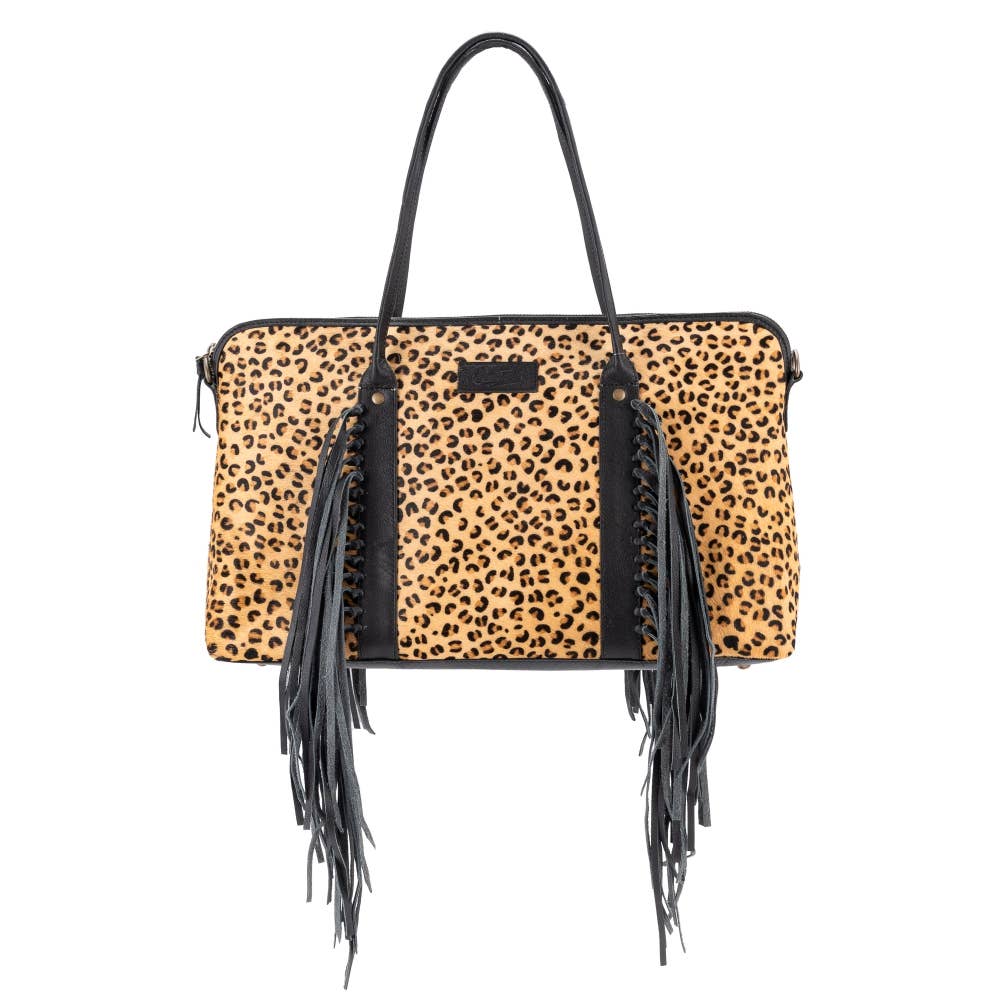 Full Grain Leather & Cowhide Weekender - Women's