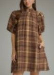 Brown Plaid Dress