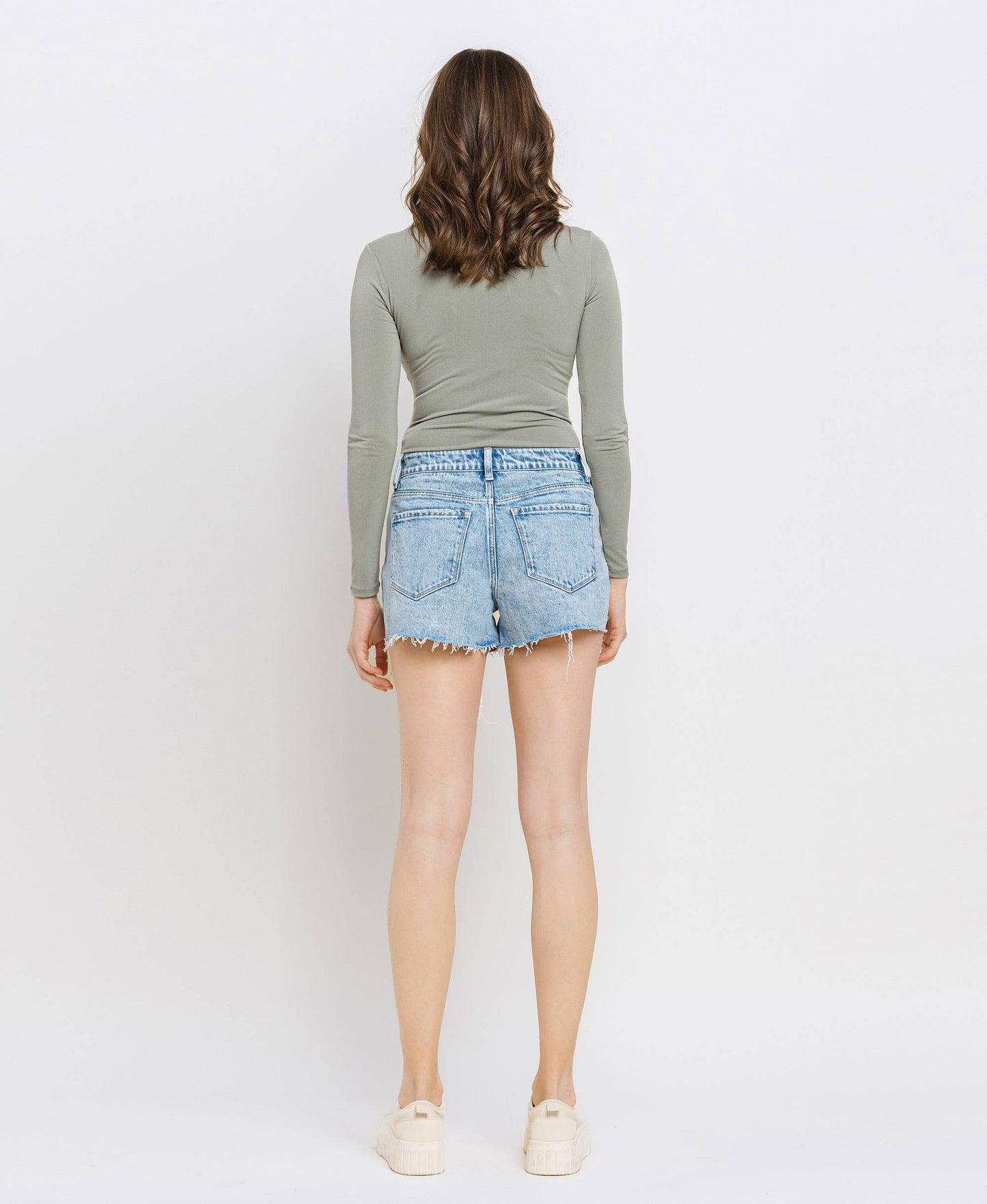 High Rise Denim Shorts