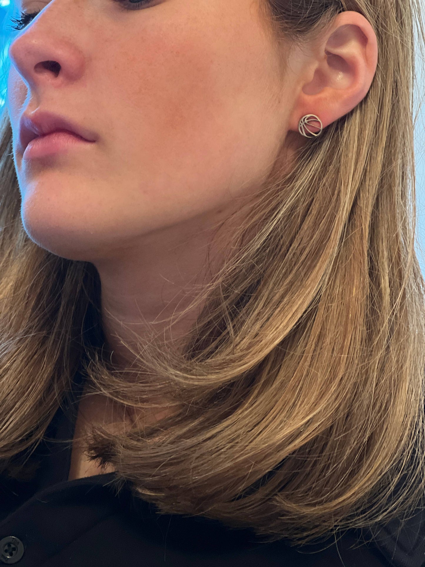 Basketball Gold Stud Earrings, Basketball Gift, Basketball