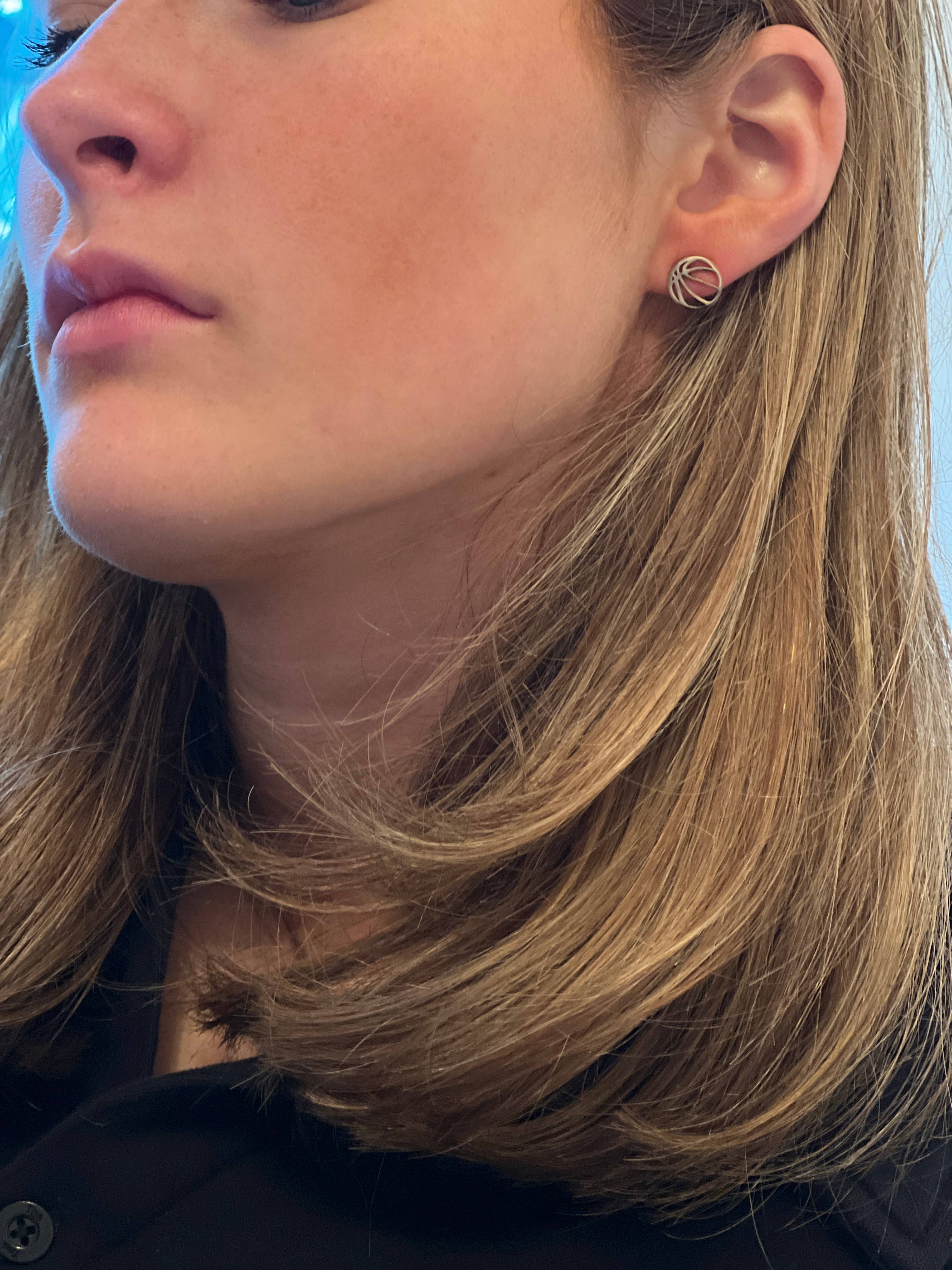 Basketball Gold Stud Earrings, Basketball Gift, Basketball