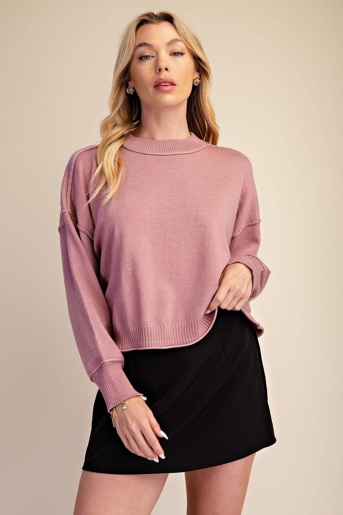 Long-Sleeve Crew-Neck Sweater