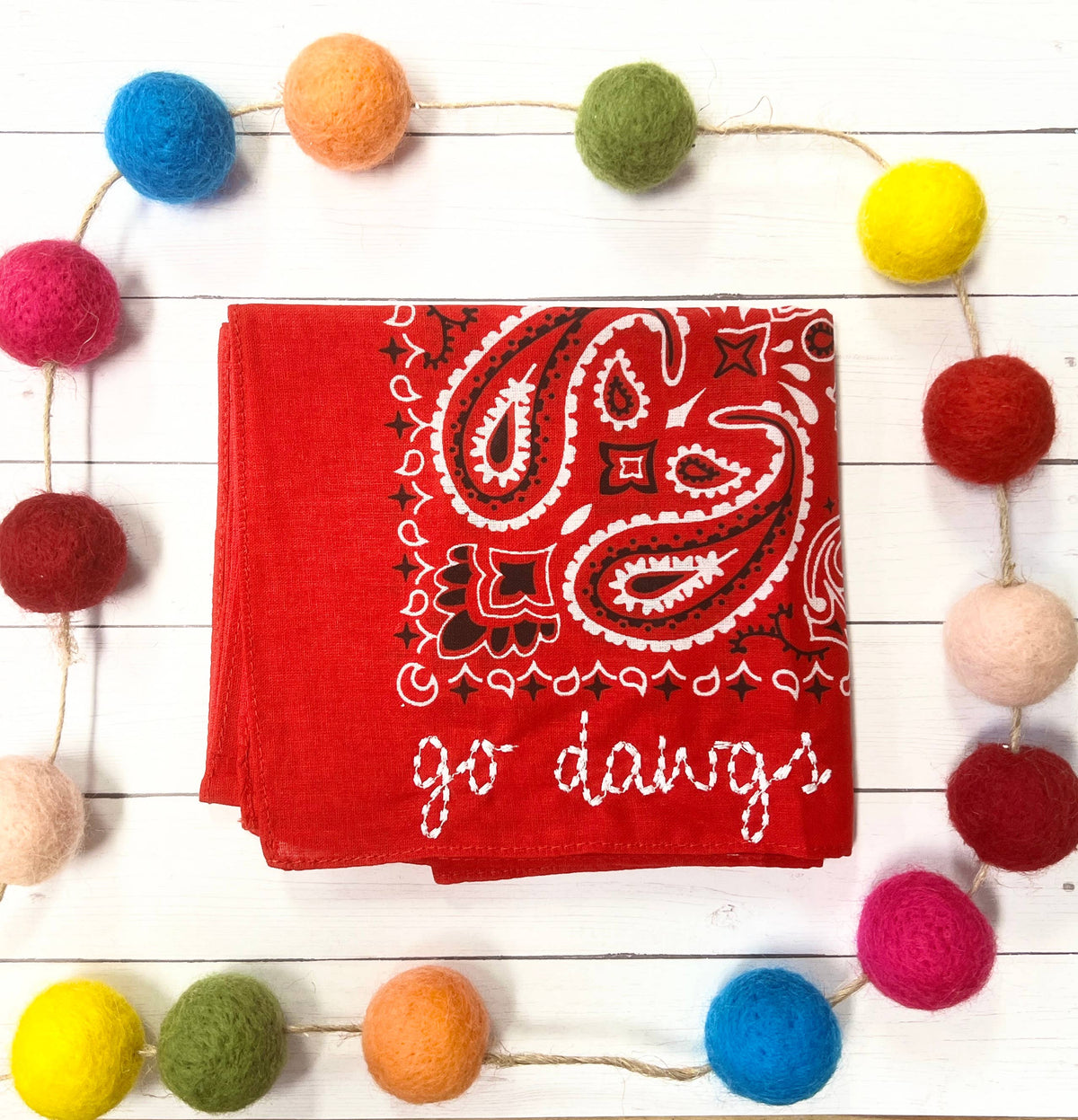 Hand Stitched Embroidered Font (Lowercase) Custom Bandanas