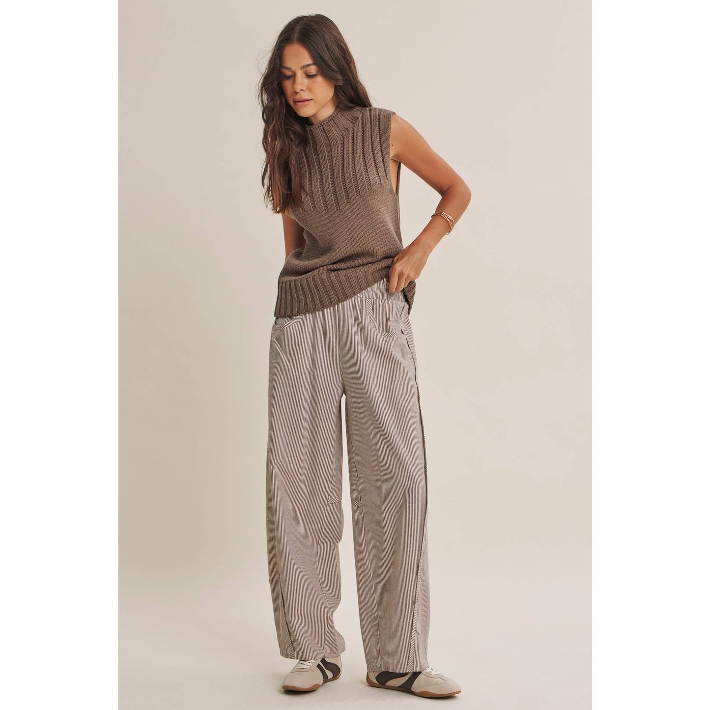 QUIET CABIN DAYS RIBBED MOCK NECK SWEATER TOP