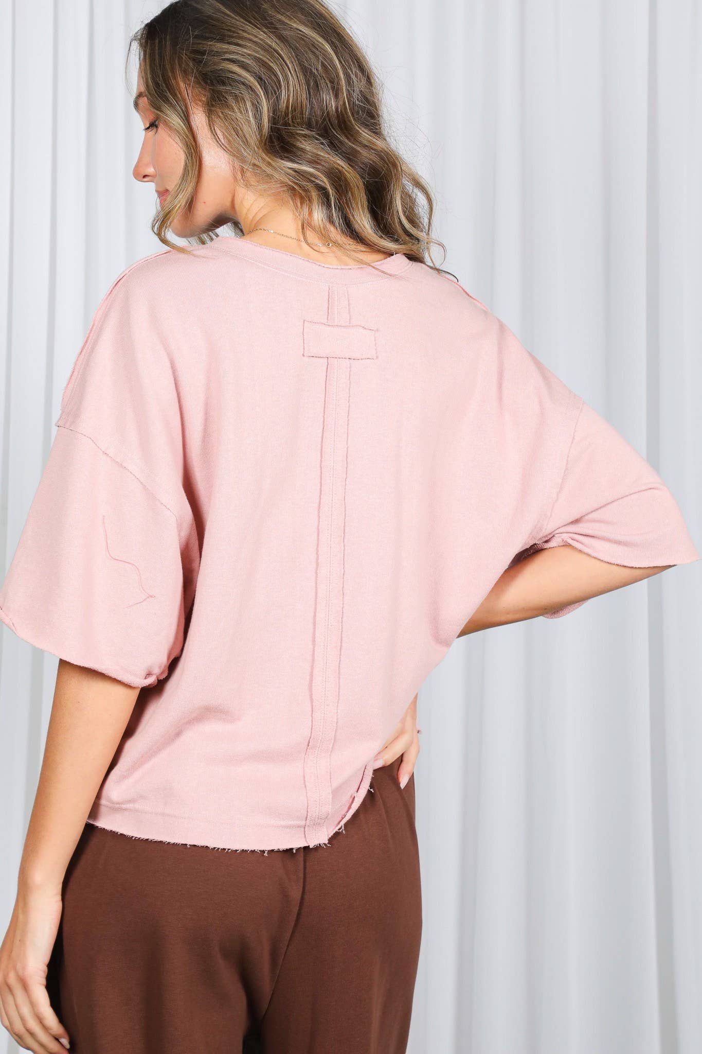 Vintage-Inspired Cut Edge Knit Top VT82311