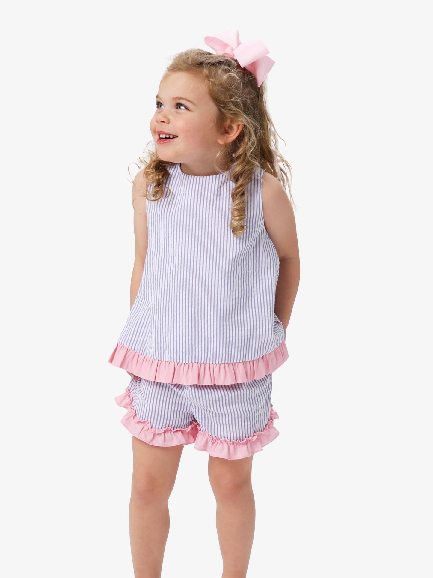 Toddler Girls Wisteria Purple Signature Seersucker Swing Top & Short Set