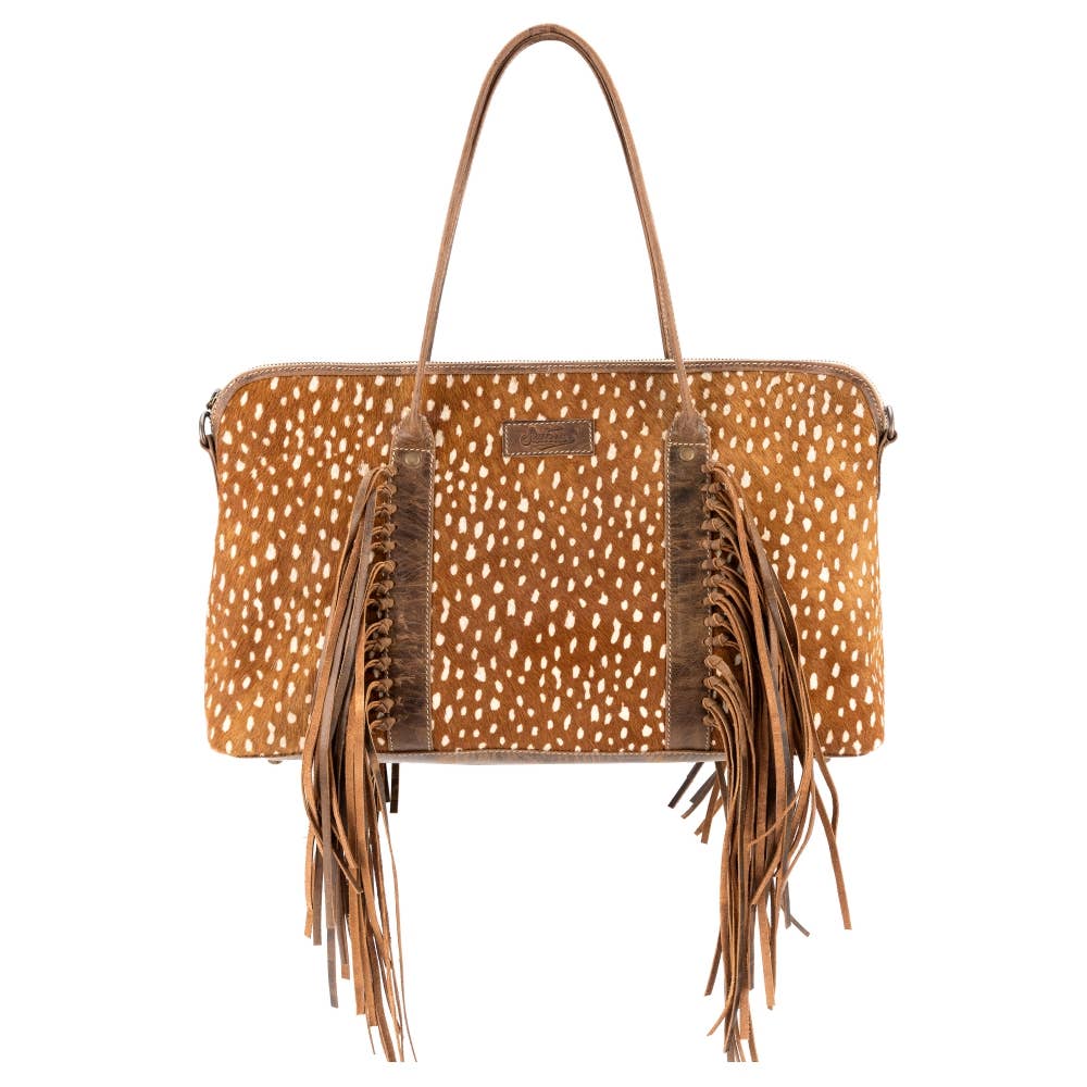 Full Grain Leather & Cowhide Weekender - Women's