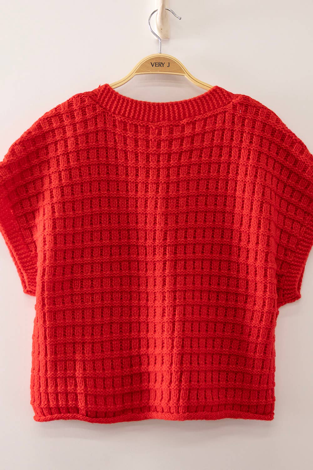 12W3719N-Waffle Texture Crop Cardigan