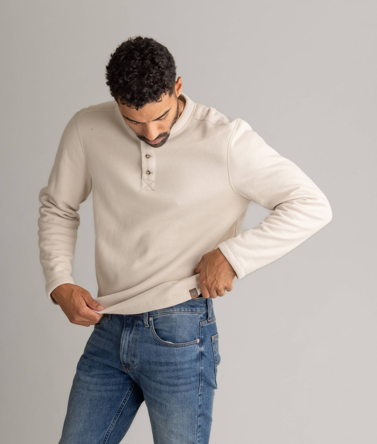 Men's Fireside Sherpa Lined Waffle Henley