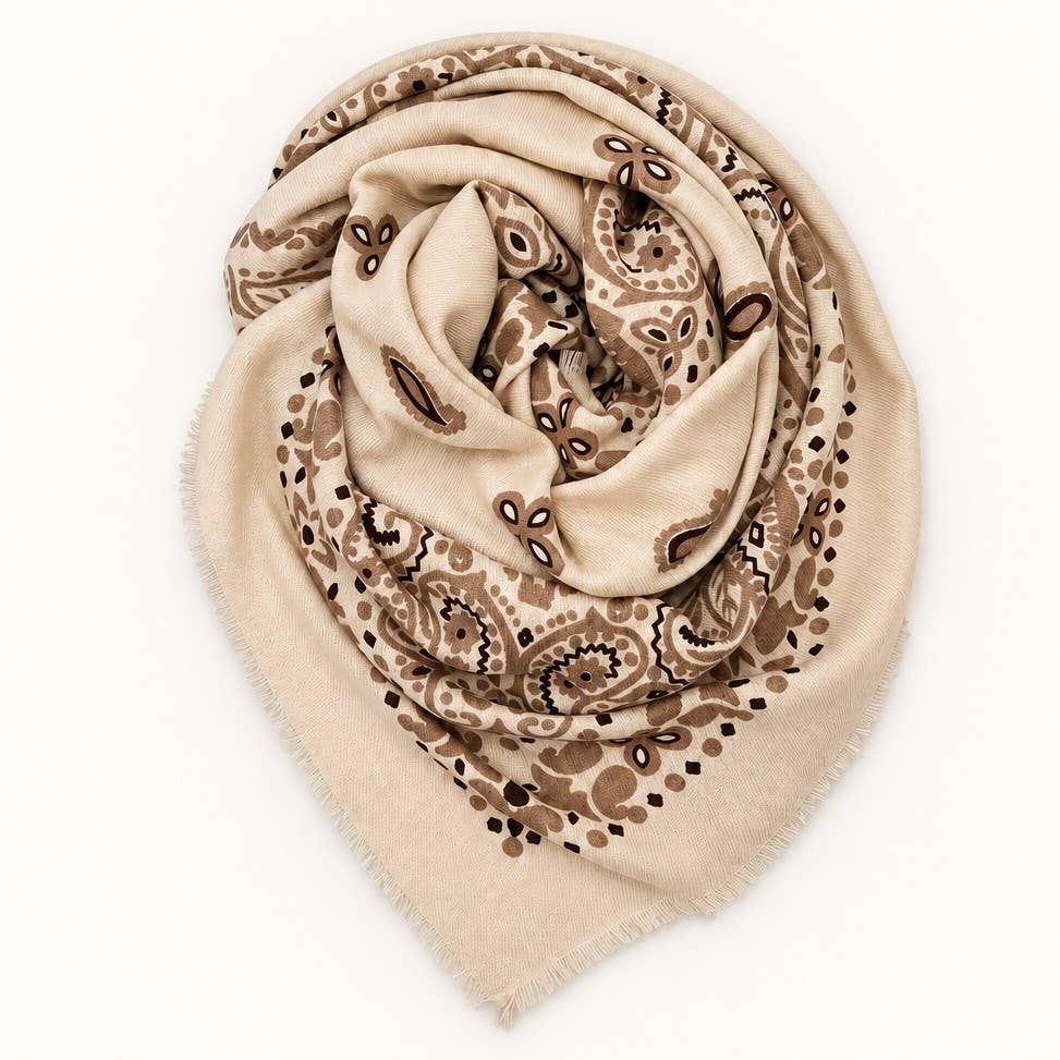 Paisley Print Oversized Square Scarf | 40SC749