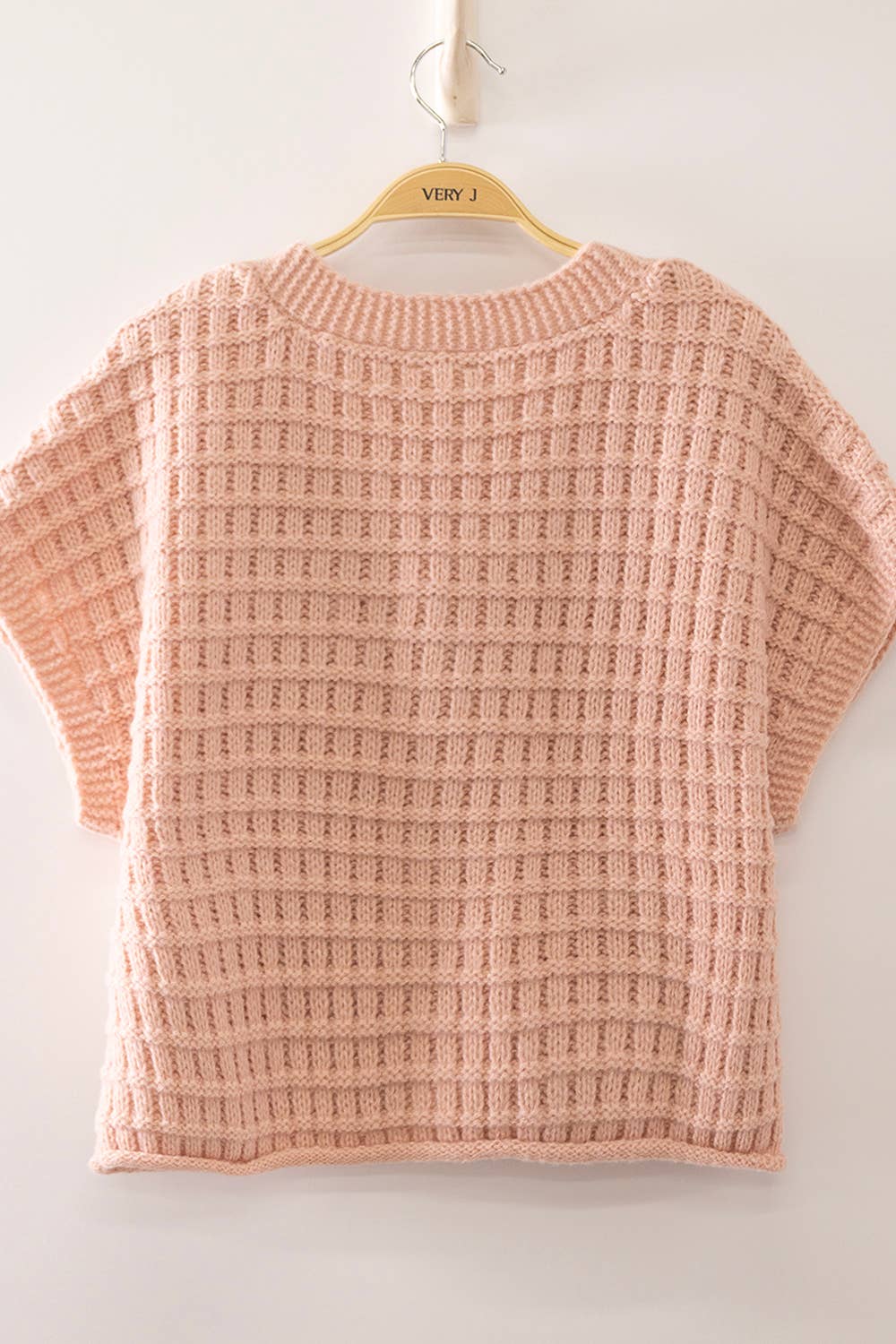 12W3719N-Waffle Texture Crop Cardigan