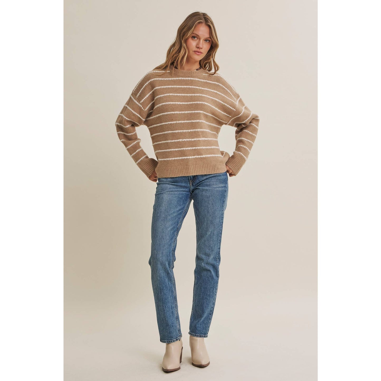 EVERYDAY LAYERING CONTRAST STRIPE SUSTAINABLE SWEATER