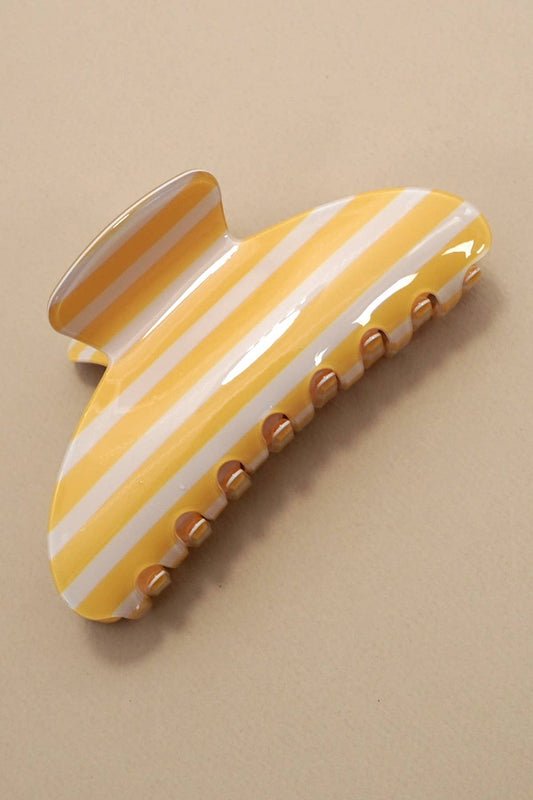 JUMBO STRIPE PLAID OVAL HAIR CLAW CLIPS