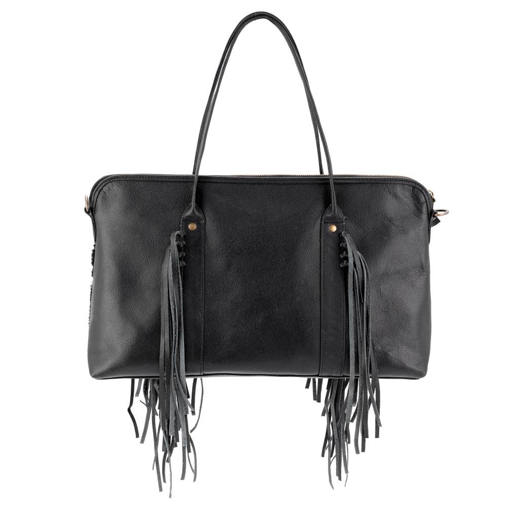 Full Grain Leather & Cowhide Weekender - Women's