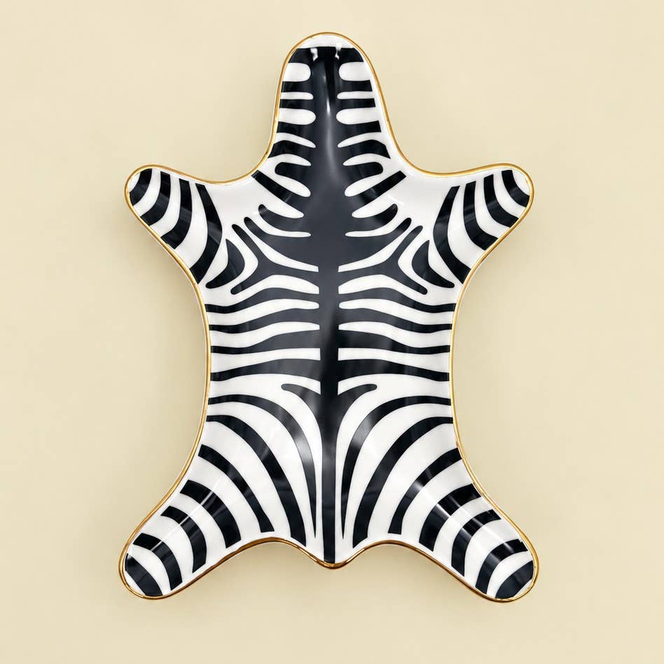 Zebra Print Ceramic Decorative Trinket Dish | 40CP103