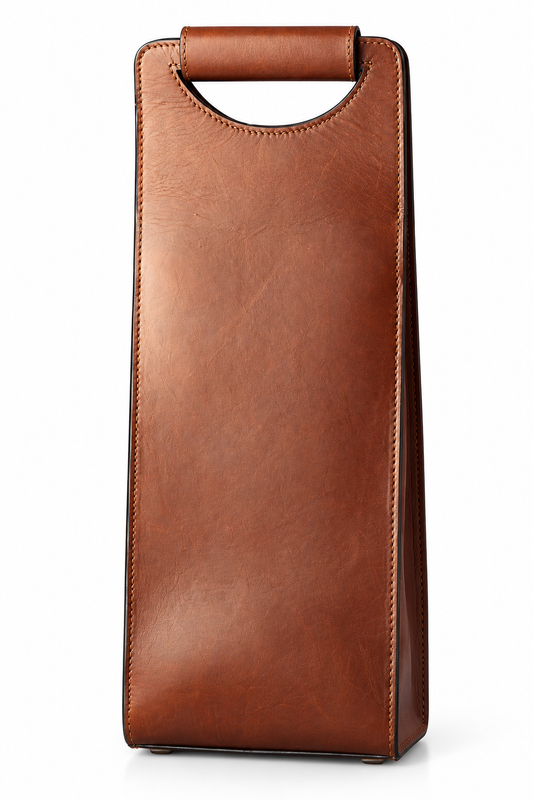 Leather Wine Bottle Holder – Brown Single Bottle Wine Carrie