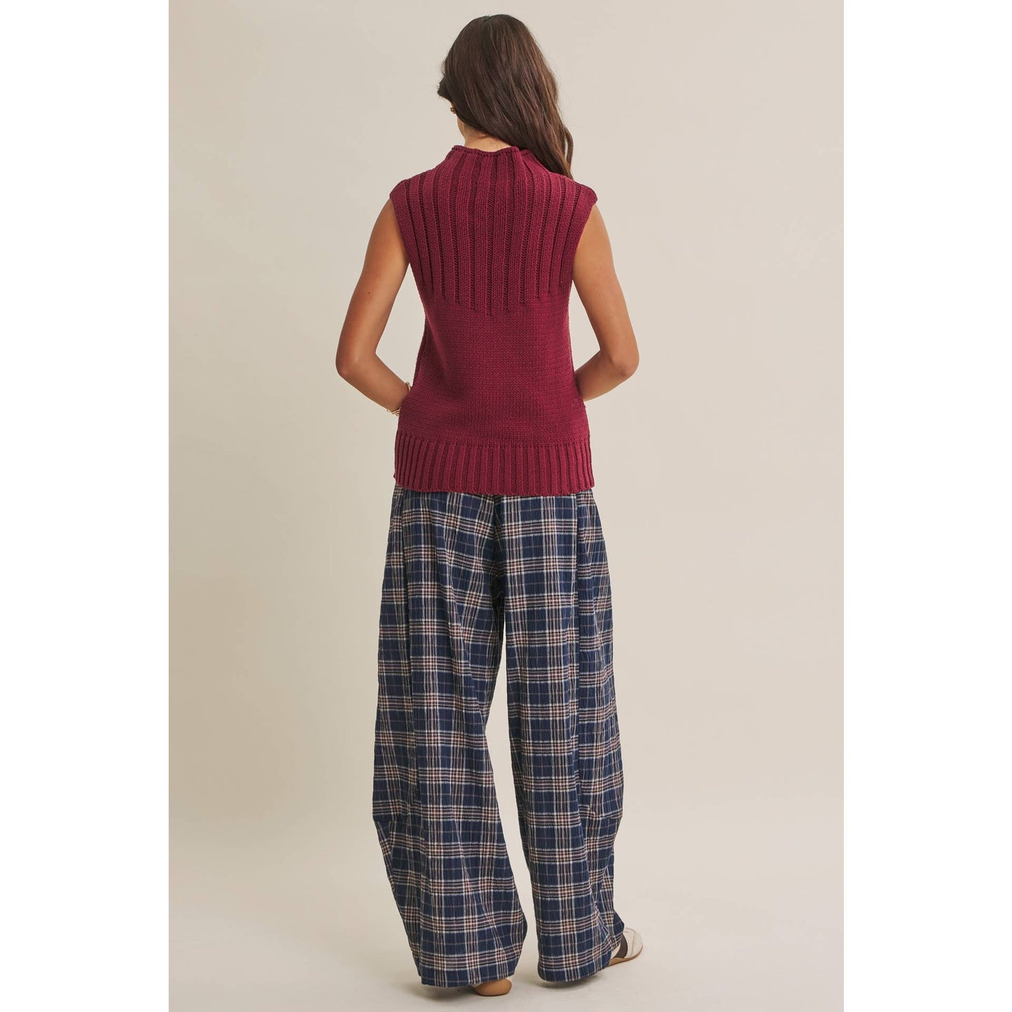 QUIET CABIN DAYS RIBBED MOCK NECK SWEATER TOP