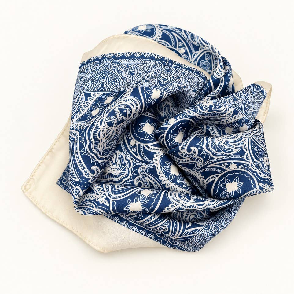 Elegant Classic Paisley Satin Square Scarf | 40SC744