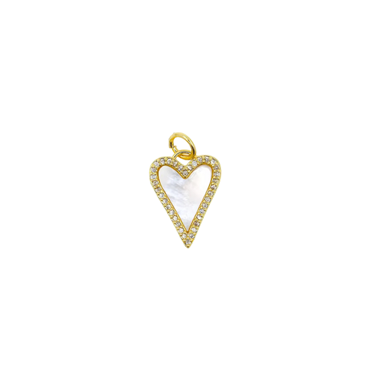 Pearl Shell Heart Charm ~ Deep South Originals