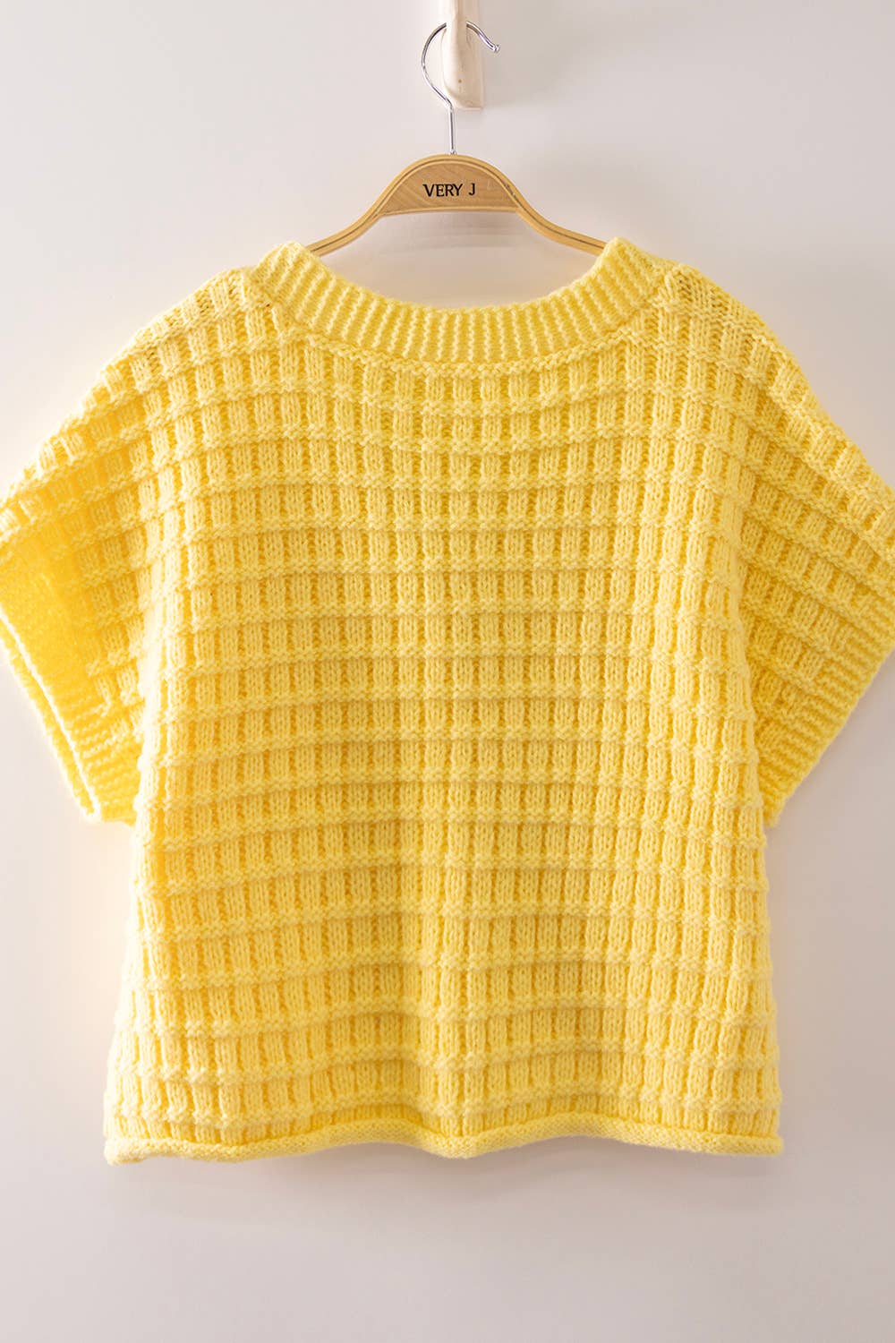 12W3719N-Waffle Texture Crop Cardigan