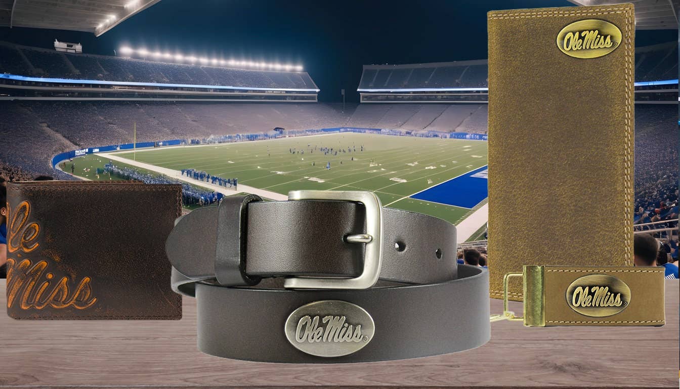 Ole Miss Rebels Men's Collegiate Stadium Collection Woven Ribbon Belt.