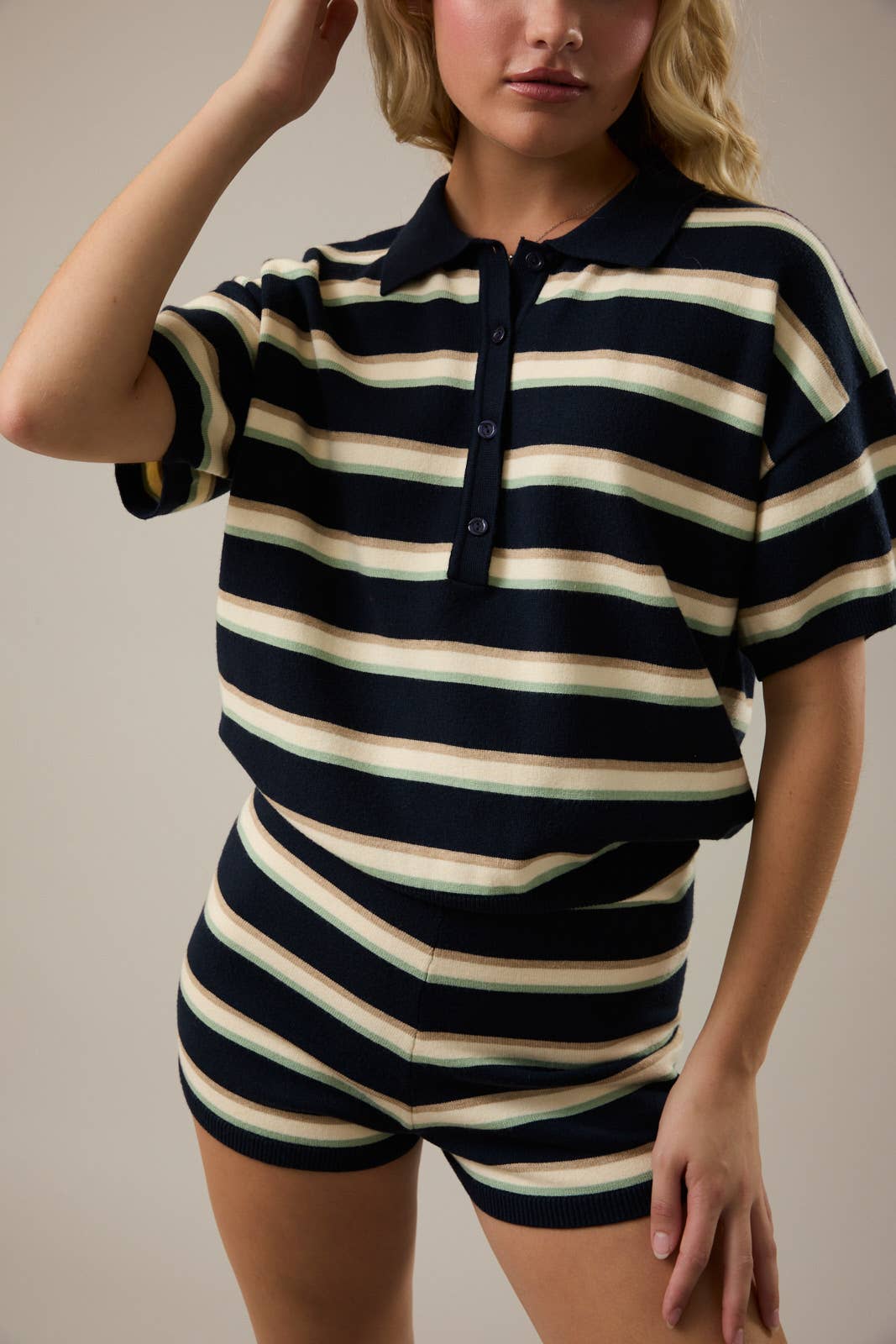 SHORT SLEEVE SWEATER ROMPER