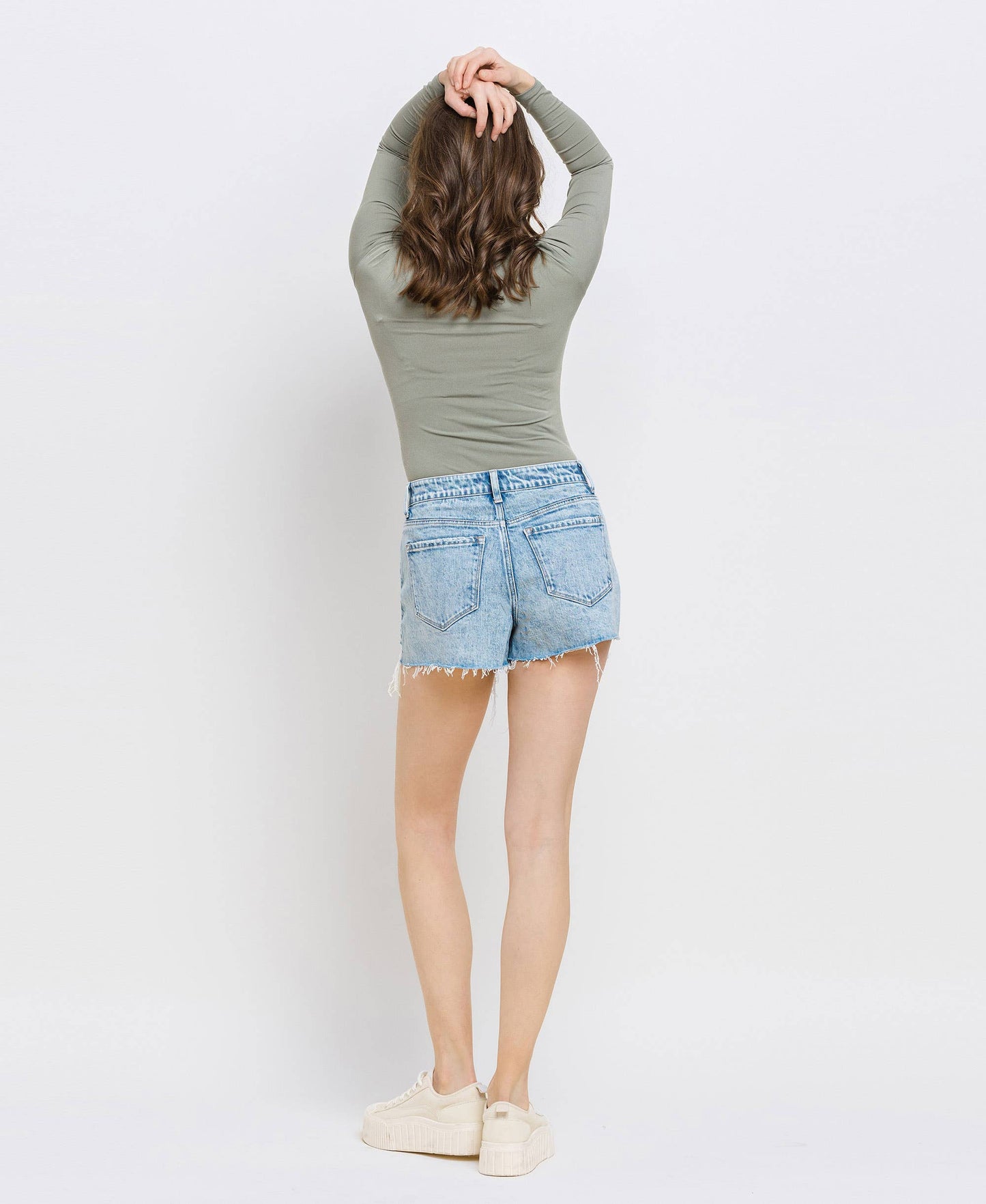 High Rise Denim Shorts