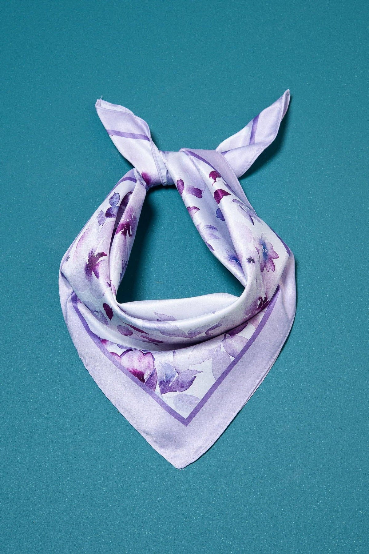 FLORAL SILKY FEELING BANDANA SCARVES