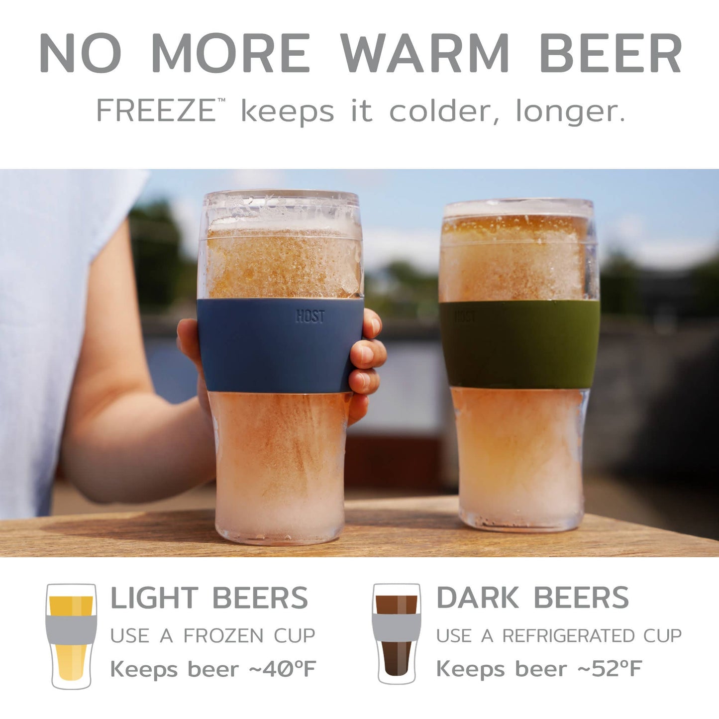 Beer FREEZE Cooling Cup in Collegiate Colors CDU 9ct