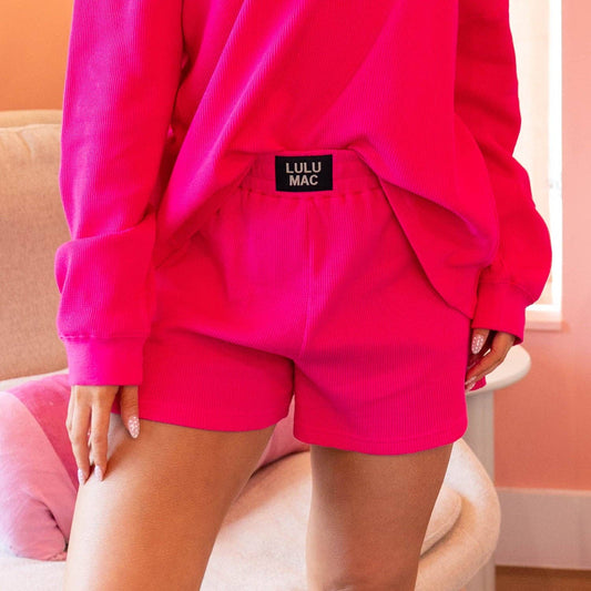 Lulumac-WAFFLE SHORT-HOT PINK