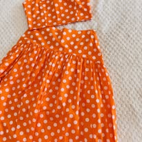 Orange Polka Dot Skirt Set